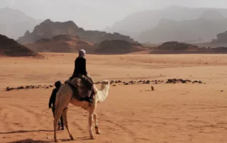 Journing across Jordan on a camels back